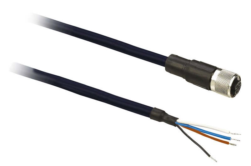 FORHÅNDSKOBLET KONTAKT PUR-SKJERMET, HUNN M12 RETT, 4 LEDNINGER, 10M - Bilde 1