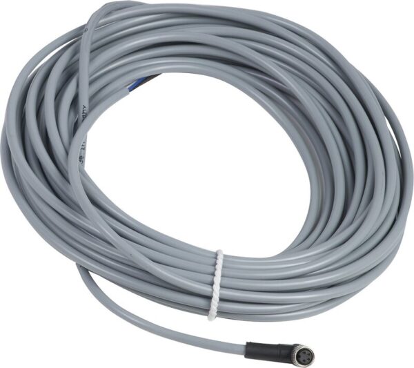 FORHÅNDSKOBLET KONTAKT, PVC, HUNN, M8, 4 PINNER, ALBUE, 10M