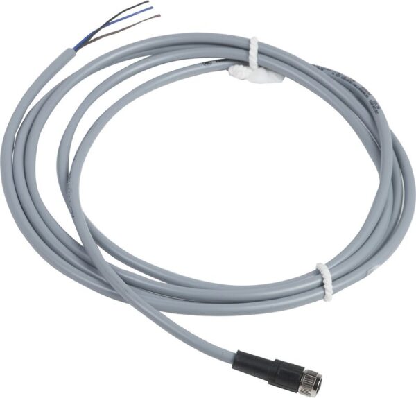 FORHÅNDSKOBLET KONTAKT, PVC, HUNN, M8, 4 PINGER, RETT, 2M