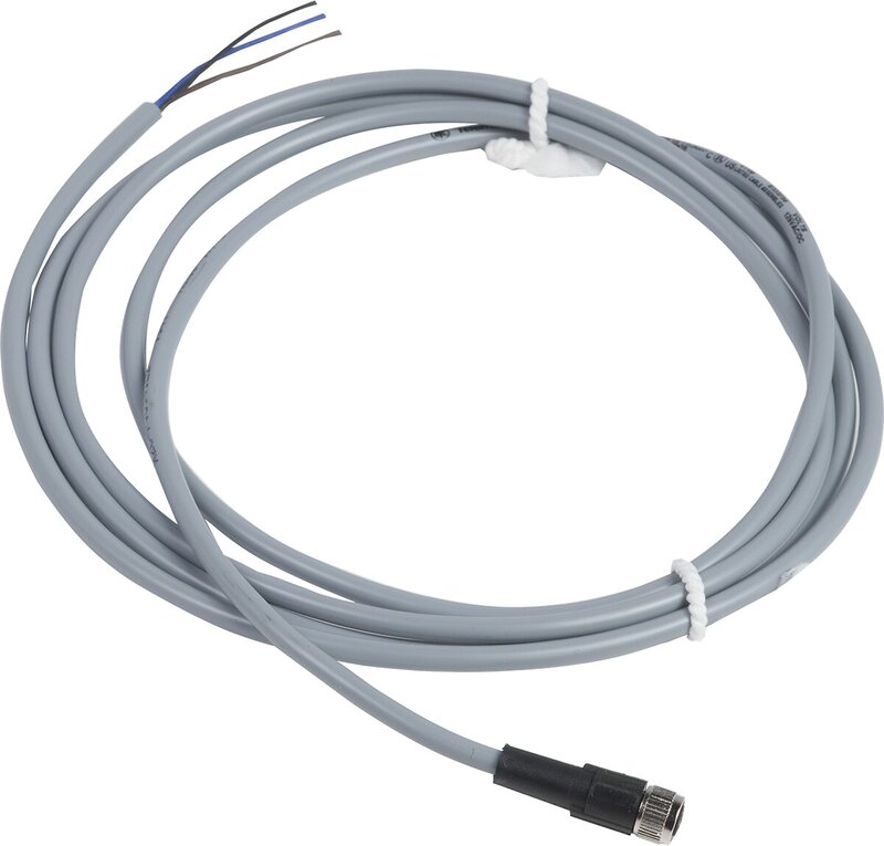 FORHÅNDSKOBLET KONTAKT, PVC, HUNN, M8, 4 PINGER, RETT, 2M - Bilde 1