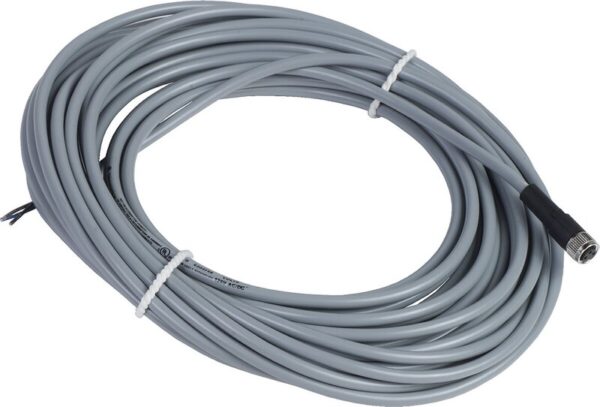 FORHÅNDSKOBLET KONTAKT, PVC, HUNN, M8, 3 PINNER, RETT, 10M