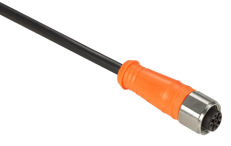 Forhåndskoblet kontakt XZ, rett hunn, M12, 4 pinner, kabel PVC 10 m - Bilde 1