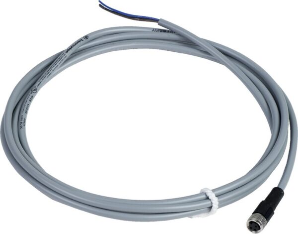 FORHÅNDSKOBLET KONTAKT, PVC, HUNN, M8, 3 PINGER, RETT, 2M
