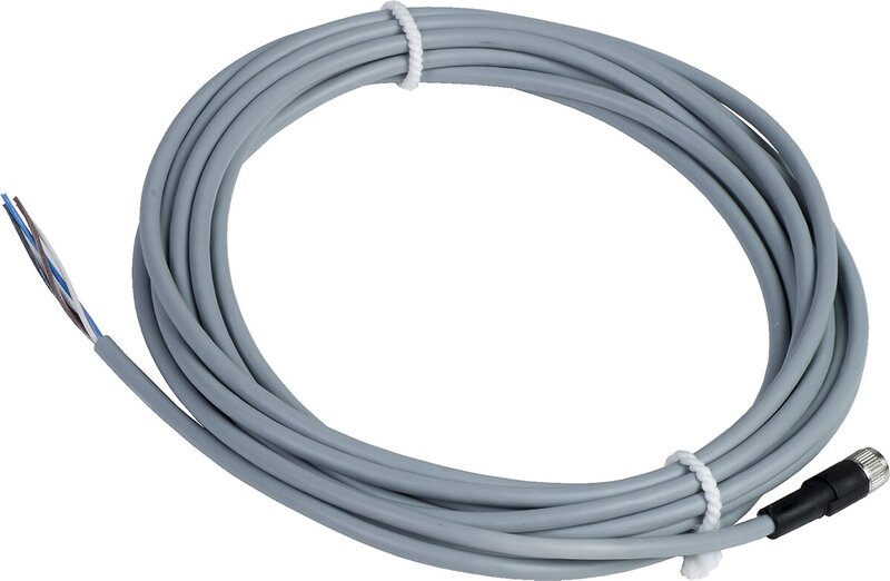 Forhåndskoblet kontakt , PVC, Hunn, M8, 4 PINNER, RETT, 5M - Bilde 1