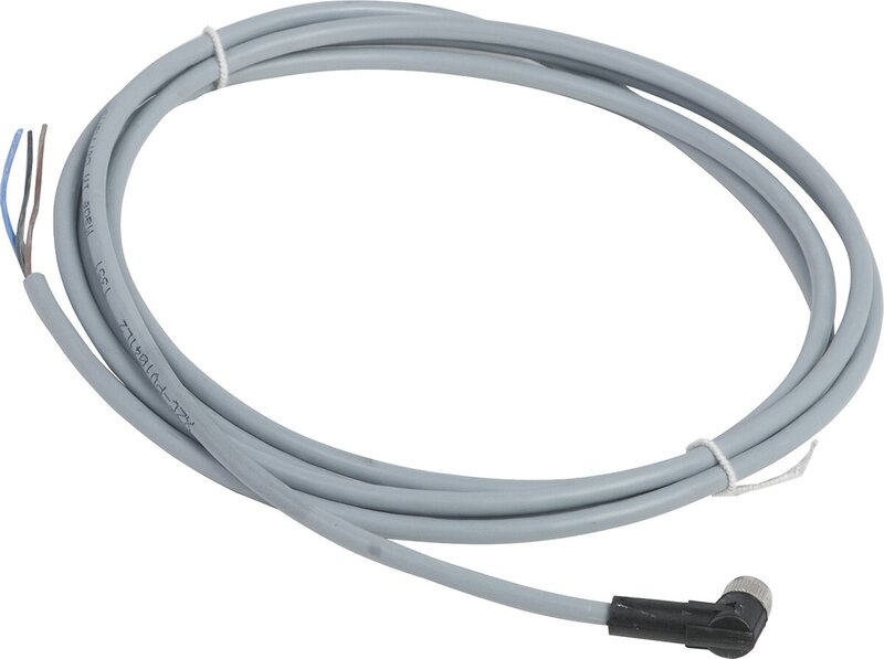 FORHÅNDSKOBLET KONTAKT, PVC, HUNN, M8, 4 PINNER, ALBUE, 2M - Bilde 1