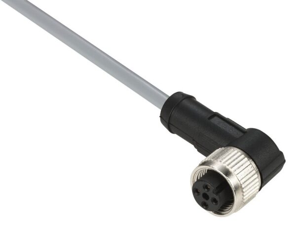 FORHÅNDSKOBLET PVC-KONTAKT, HUNN M12 ALBUE, 5 LEDNINGER, 2M