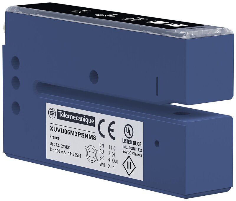 Sensor for transparente labler, 60X3 12-24VDC NPN NO/NC M8 - Bilde 1