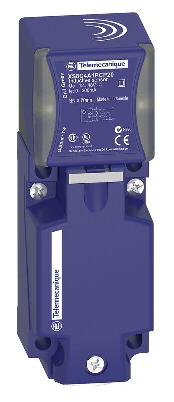 Induktiv tilstedeværelsesensor XS, induktiv sensor XS8 40x40x117, PBT, Sn20 mm, 12...48 VDC, terminaler