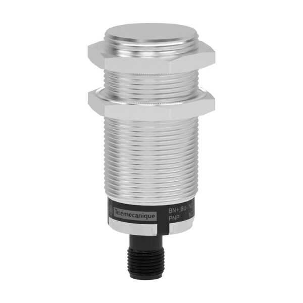 Kapasitiv tilstedeværelsesensor XT, sylindrisk M30, messing, 4-leders, Sn 10 mm, 24 V DC, 1 NC + 1 NO