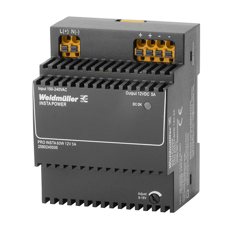 Strømforsyning AC/DC, PRO INSTA 60W 12V 5A - Bilde 1