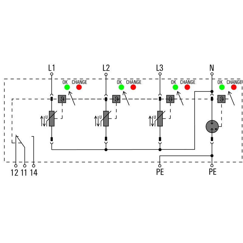 Overspenningsvern, TYPE 1 VPU AC I 3+1 R 300/12.5 - Bilde 3