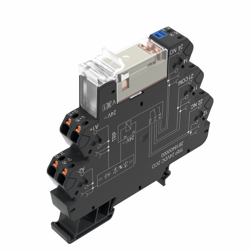 Releer og analoge skiller, Mekanisk, TRP 24VDC 2CO PUSH-IN TILKOBLING - Bilde 1