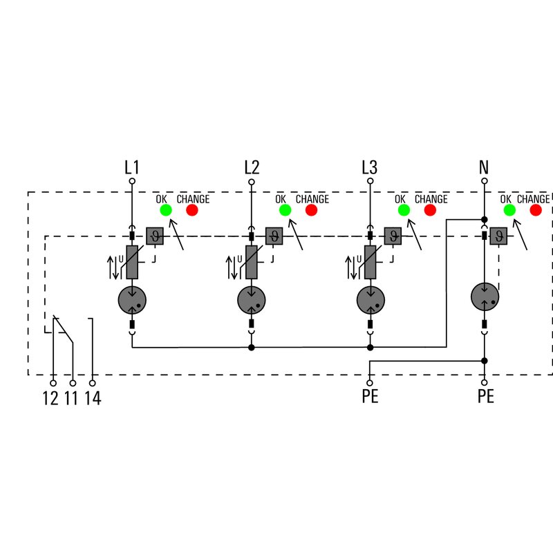 Overspenningsvern, TYPE 1 VPU AC I 3+1 R 300/12.5 LCF - Bilde 2