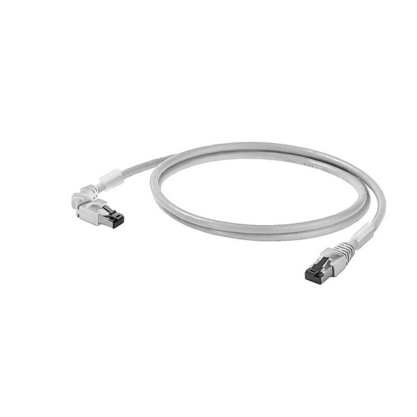 Nettverk OT, Kabel, PATCH KABEL, CAT.6A, GRÅ, VINKLET VENSTRE, 2M