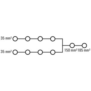 Koblingsstykker, WPD 113 1X185+1X150/8X35 BK - Bilde 2