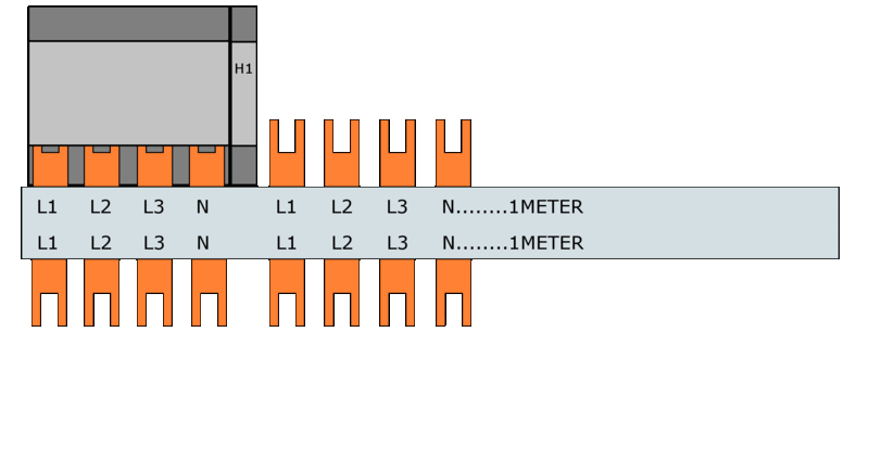 Samleskinner, S-SG-16T/3P+N+H1 FORDELING L1-L2-L3-N-H1 - Bilde 1