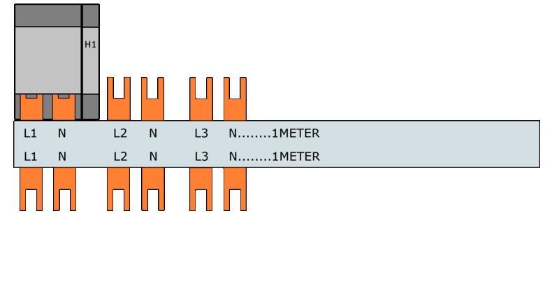Samleskinner, S-SG-16T/3P+N+H1+FS FORDELING L1-N-H1,L2-N-H1,L3-N-H1 - Bilde 1