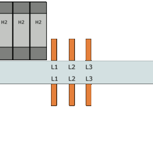 Samleskinner, S-SP-16L/3P+H6 FORDELING L1-L2-L3-H2-H2-H2 - Bilde 1