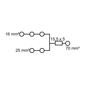 Distrubisjonsblokker, WPD 106 1X70/2X25+3X16 GY - Bilde 2