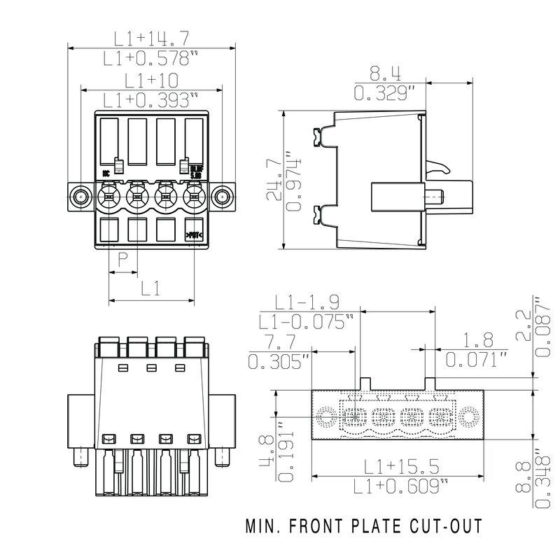 Pluggbare, KONTAKTER BLDF 5,08/ 2/180F SN BK BX - Bilde 4