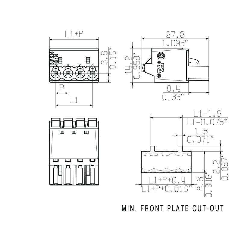 Pluggbare, KONTAKTER BLF 5,08HC/ 2/180 SN BK BX - Bilde 6