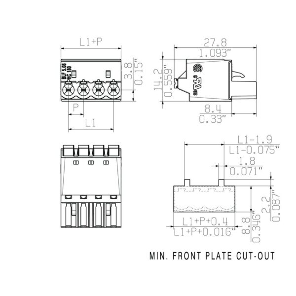 Pluggbare, KONTAKTER BLF 5,08HC/ 4/180 SN BK BX