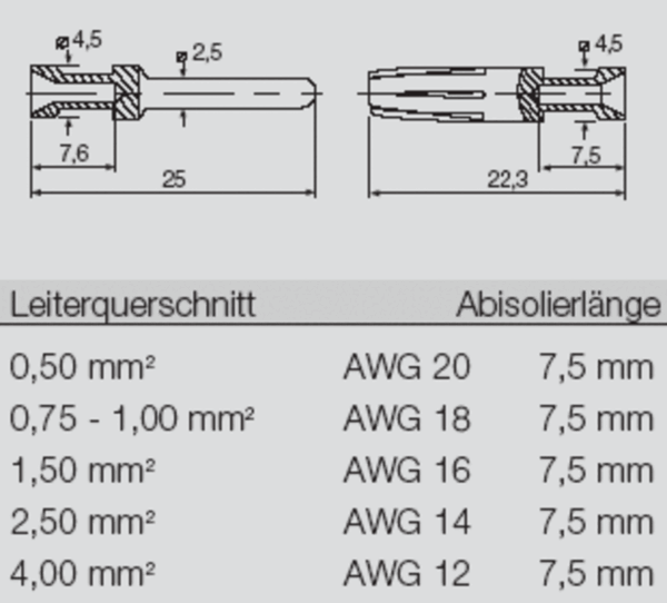 Kontakter, HDC-C-HE-SM 2,5 AG