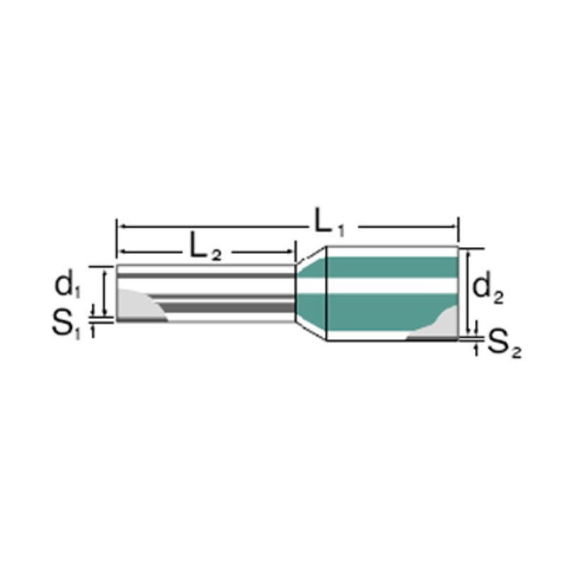 Endehylser, B  1,0/14 GUL B , L1/L2=14/8 - Bilde 1