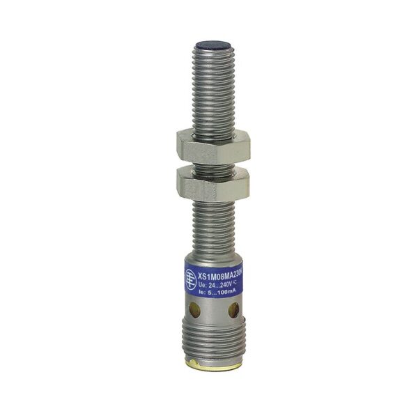INDUKTIV SENSOR SYLINDRING LANG M08 12 24VDC PNP NR. 3VI FLUSH SN 1,5 MM STYRE