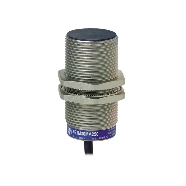 Induktiv sensor XS1 M30, L60mm, messing, Sn10mm, 12..24VDC, kabel 2m