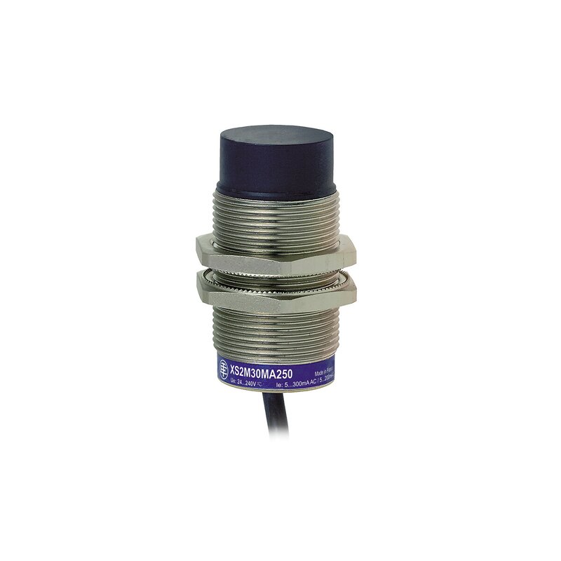 Induktiv tilstedeværelsesensor XS, induktiv sensor XS6 M30, L66 mm, messing, Sn22 mm, 24...240 VAC/DC, kabel 2 m - Bilde 1
