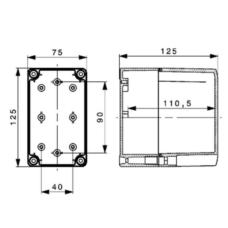 Koblingsbokser, MPC 07/12/12 G. 75X125X125 - Bilde 1