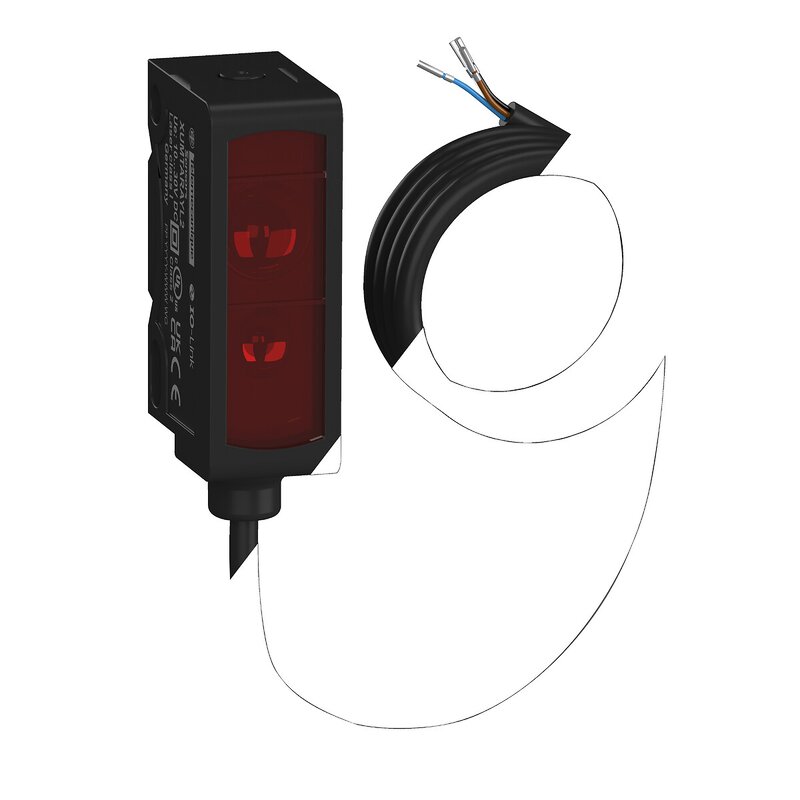 FOTOSENSOR MINIATUR TRANSP REFLEX PLASTIC SN 2M IOL NO NC KABEL 2M 24V - Bilde 1