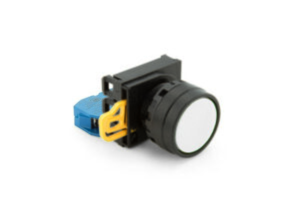 Betjeningsmatriell, Knapper / Brytere, TRYKKNAPP HVIT 22MM FLUSH PLAST