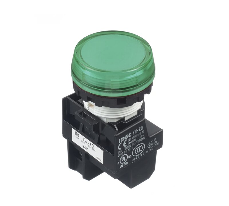 Betjeningsmatriell, Knapper / Brytere, YW1P-1BEQ0G, INDIKATORLAMPE,GRØNN,FLUSH - Bilde 1