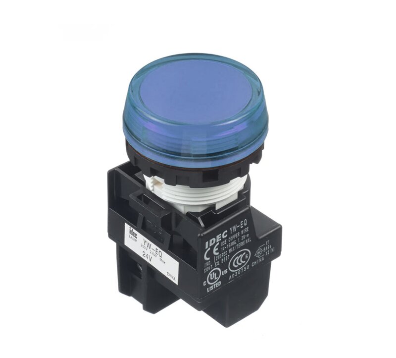 Betjeningsmatriell, Knapper / Brytere, YW1P-1BEQ0S, INDIKATORLAMPE,BLÅ,FLUSH - Bilde 1