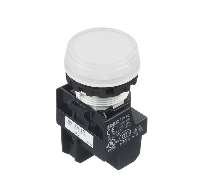Betjeningsmatriell, Knapper / Brytere, YW1P-1BEQ0W, INDIKATORLAMPE,HVIT,FLUSH - Bilde 1