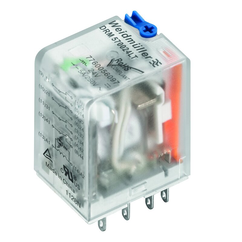 Releer og analoge skiller, Mekanisk, DRM570024LT/4CO/24V DC RELE - Bilde 1