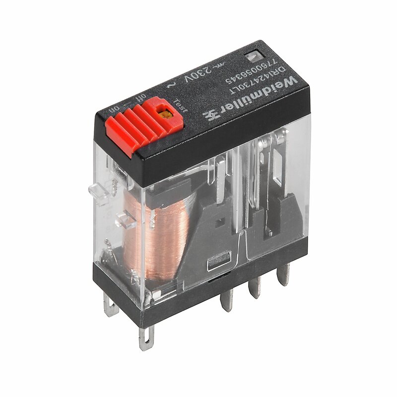 Releer og analoge skiller, Mekanisk, DRI424024LD/2CO/24VAC/LED/TESTBRYTER - Bilde 1