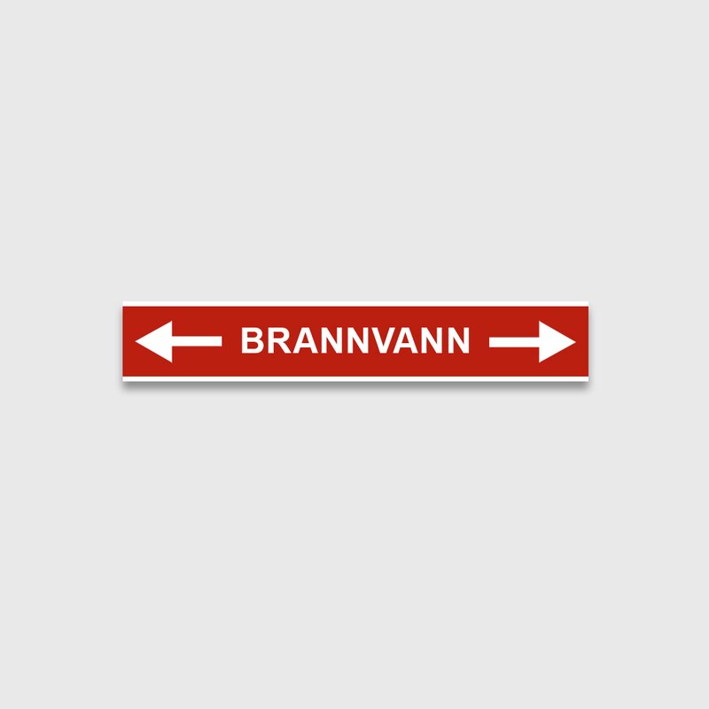 VVS Merking, "BRANNVANN" RØRMERKER 29X220MM I POSE - Bilde 1