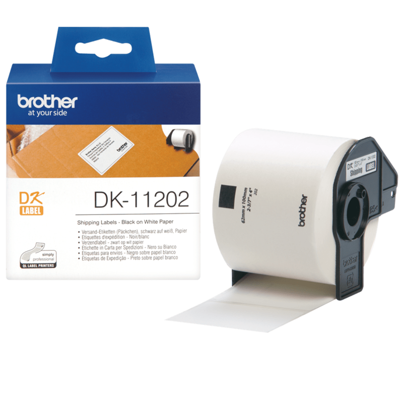 Etiketter til maskin, DK11202 ETIKETT 62X100MM HVIT R/300 - Bilde 1
