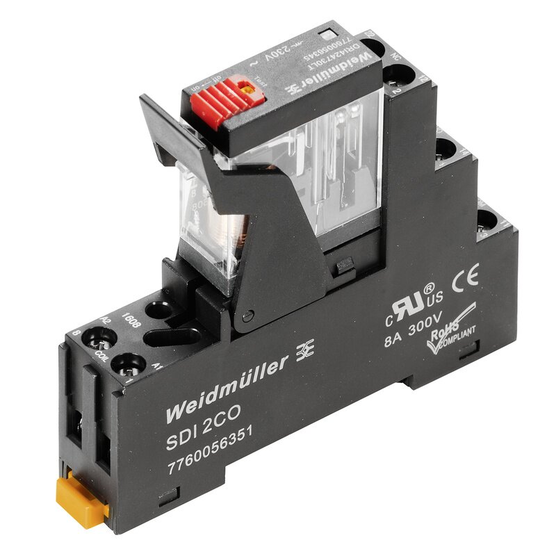 Releer og analoge skiller, Mekanisk, DRIKIT 230VAC 2 CO LED/TESTKNAPP - Bilde 1