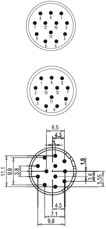 Innsats, F.CRIMP 12POL PE HYLSE 7003912112