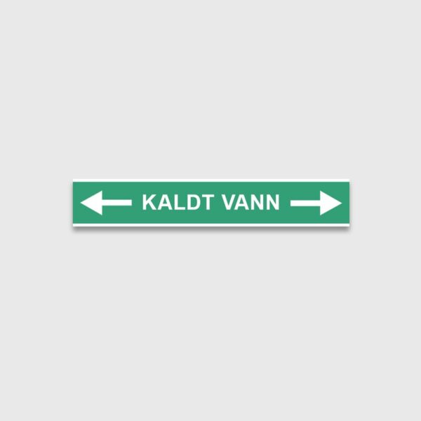 VVS Merking, "KALDT VANN " RØRMERKER 29X220MM I POSE