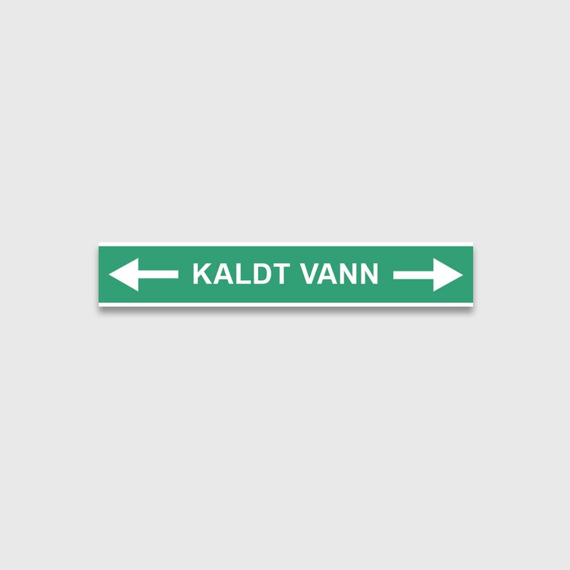 VVS Merking, "KALDT VANN " RØRMERKER 29X220MM I POSE - Bilde 1