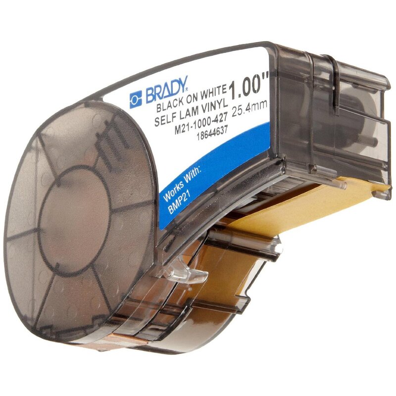 Ledningsmerker til maskin, SELV LAM F/BMP21 SORT/HVIT 25,4MM - Bilde 1