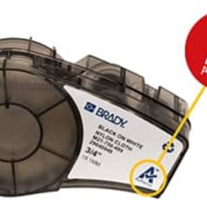 Tape til maskin, VINYL F/BMP21 SORT/HVIT 12,7MM - Bilde 2