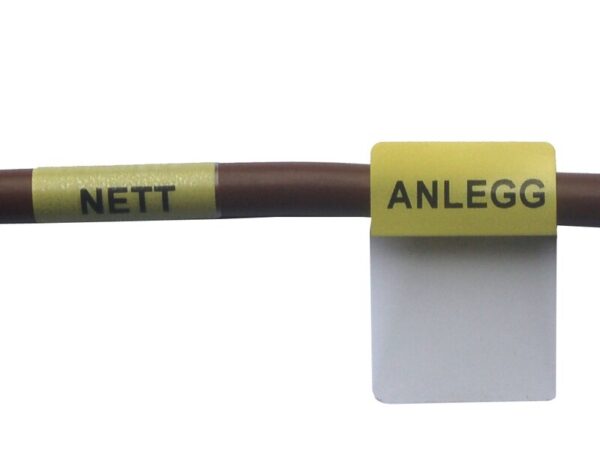 Ledningsmerking med trykk, MÅLERSLØYFEMERKING NETT/ANLEGG GUL 25,4X36,5 PK/48