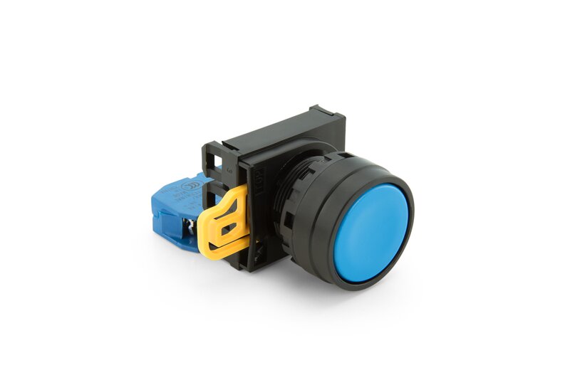 Trykknapp, BLÅ 22MM FLUSH - Bilde 1