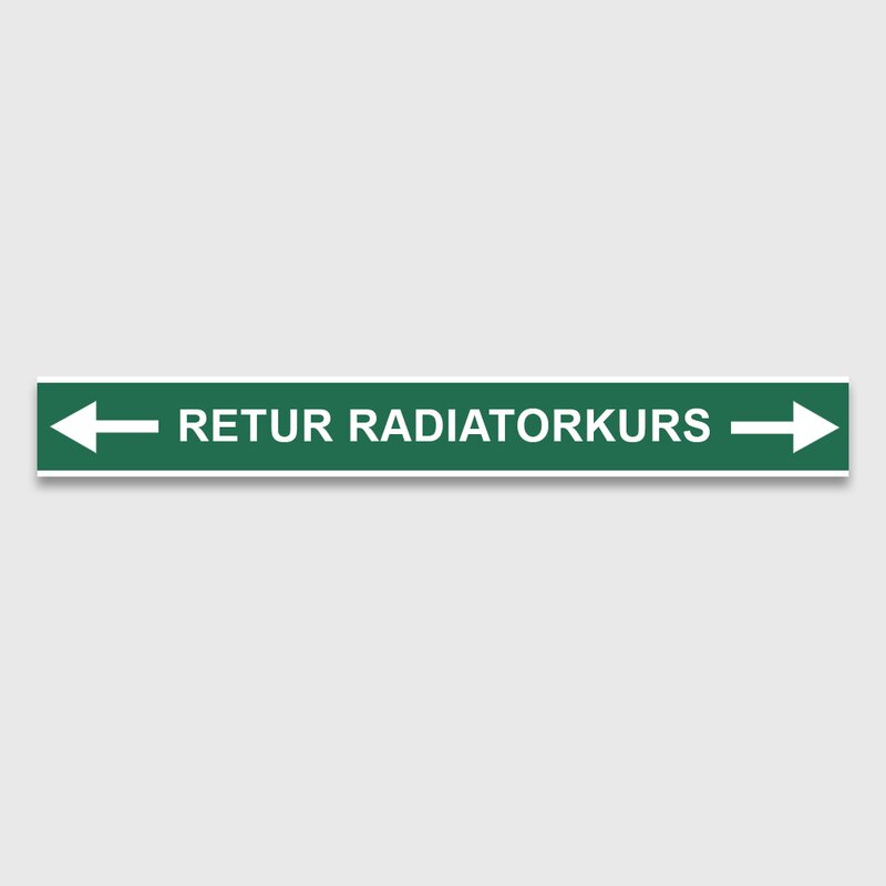 VVS Merking, "RETUR RADIATORKURS" RØRMERKER 29X220MM I POSE - Bilde 1